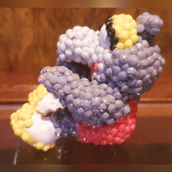 1986 Muppet Babies Gonzo Figure Beaded Upcycled Hand Crafted McDonald's Toy - Picture 4 of 10